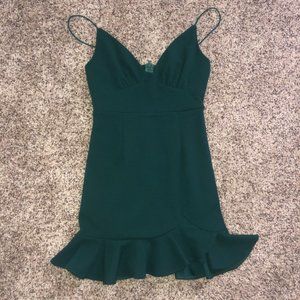 Forest Green V Neck Bodycon Dress